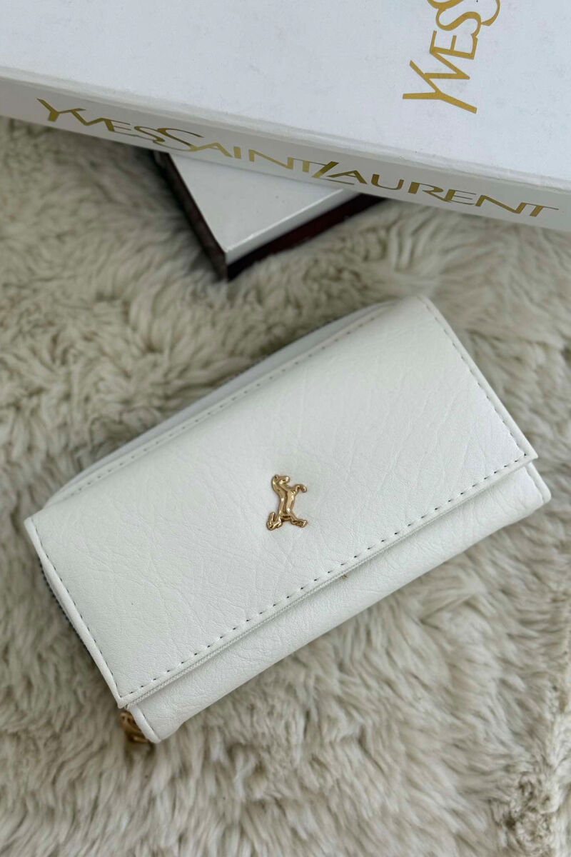 SMALL LOGO ONE COLOR WOMEN WALLETS WHITE-E BARDHE - 1