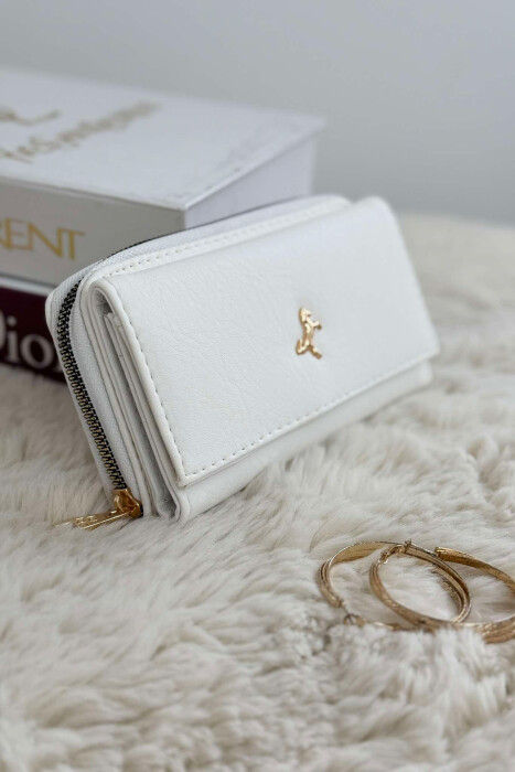 SMALL LOGO ONE COLOR WOMEN WALLETS WHITE-E BARDHE - 2