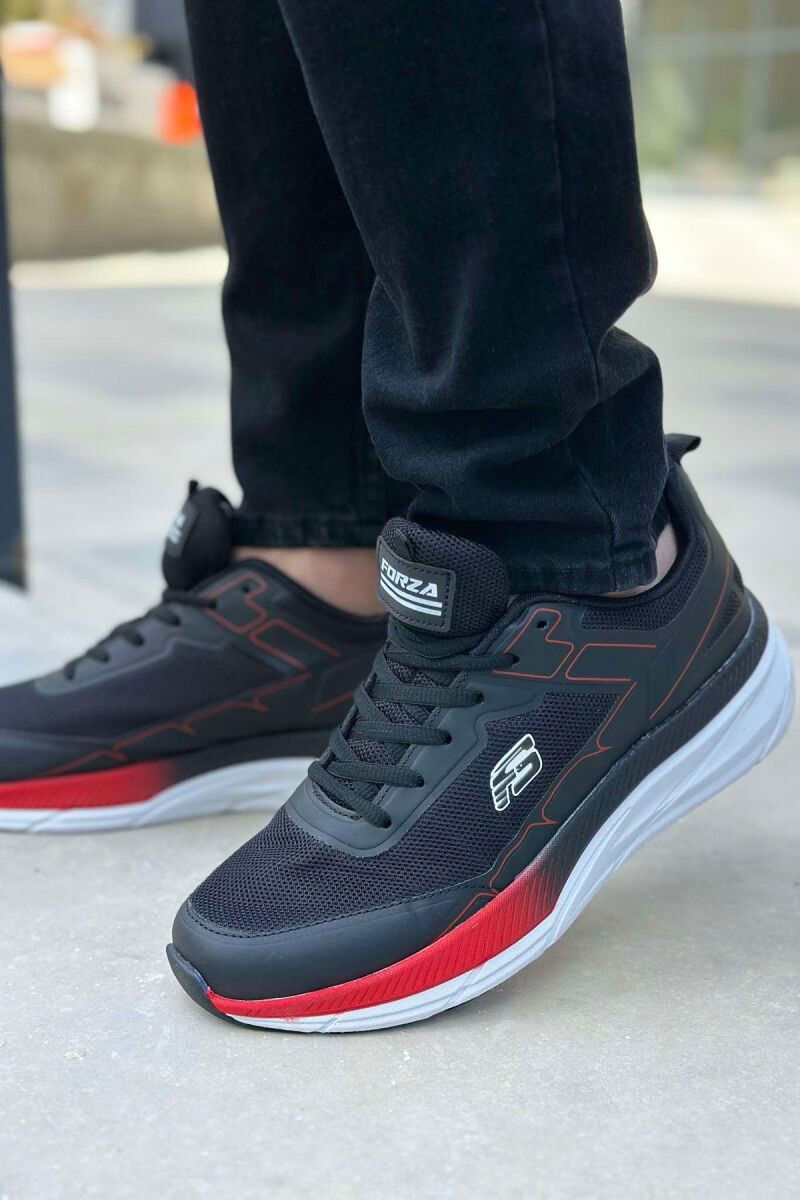 SMALL LOGO PLATFORM MEN SNEAKERS BLACK-RED/ZEKU - 3