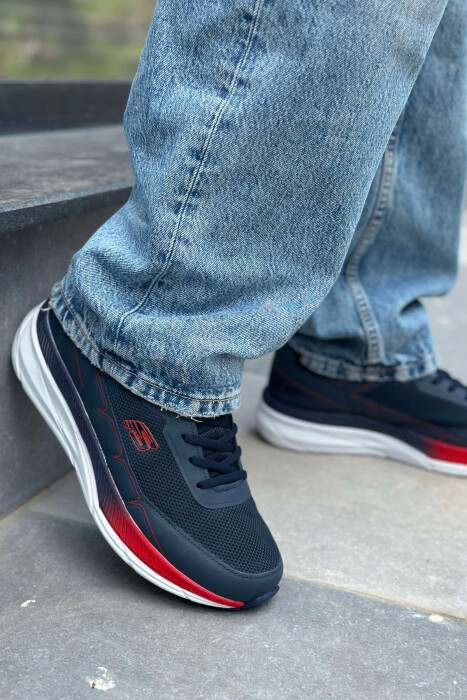 SMALL LOGO PLATFORM MEN SNEAKERS BLUE+RED/BLU-KUQE - 3