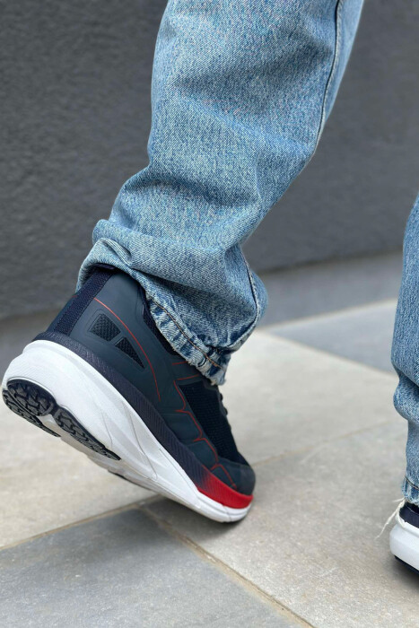 SMALL LOGO PLATFORM MEN SNEAKERS BLUE+RED/BLU-KUQE - 4