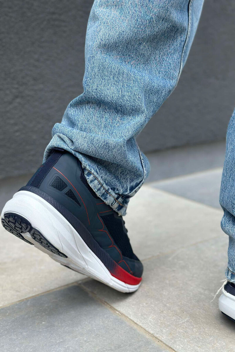 SMALL LOGO PLATFORM MEN SNEAKERS BLUE+RED/BLU-KUQE - 4