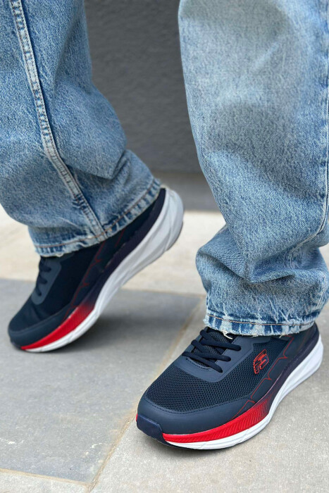 SMALL LOGO PLATFORM MEN SNEAKERS BLUE+RED/BLU-KUQE - 5
