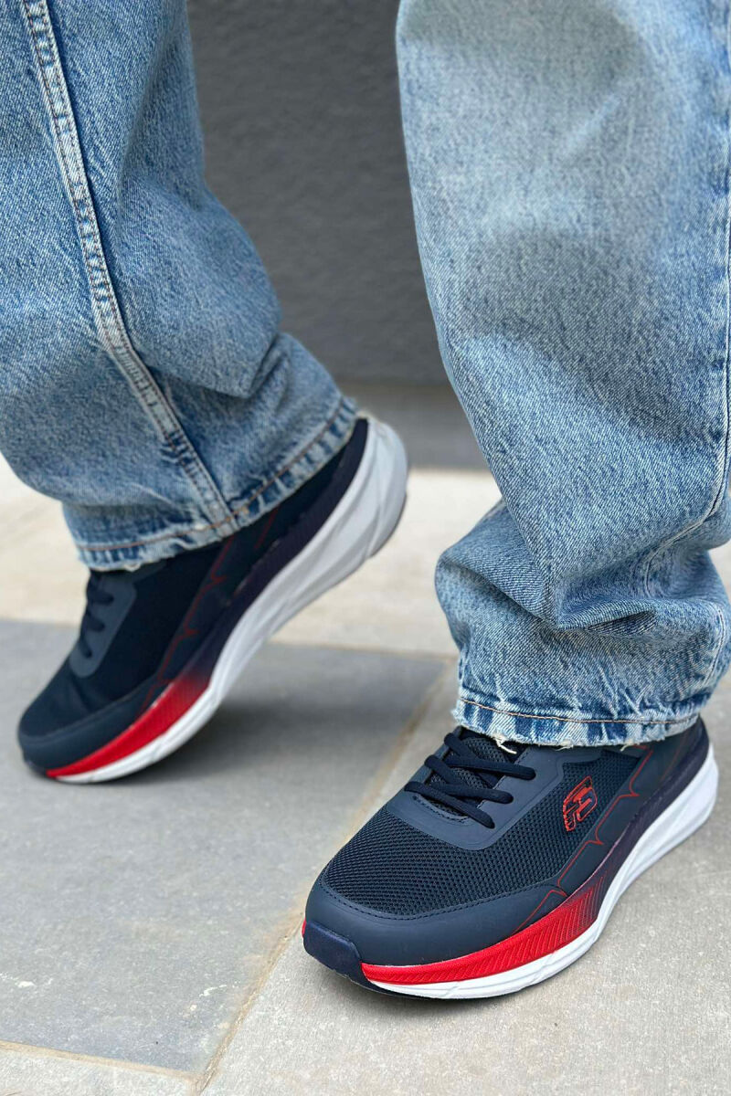 SMALL LOGO PLATFORM MEN SNEAKERS BLUE+RED/BLU-KUQE - 5