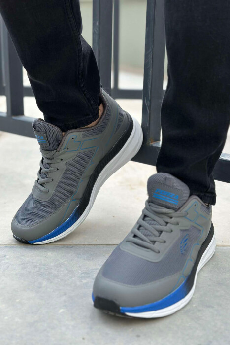 SMALL LOGO PLATFORM MEN SNEAKERS GREY-BLUE/ GRBL - 5