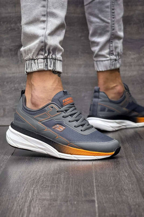 SMALL LOGO PLATFORM MEN SNEAKERS GREY/ORANGE/GRPO 