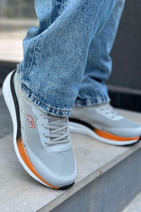 SMALL LOGO PLATFORM MEN SNEAKERS LIGHT GREY/GZ - 3