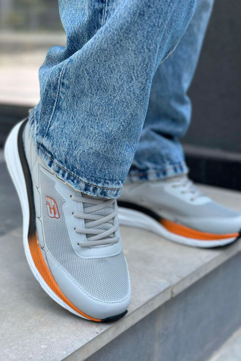 SMALL LOGO PLATFORM MEN SNEAKERS LIGHT GREY/GZ - 3