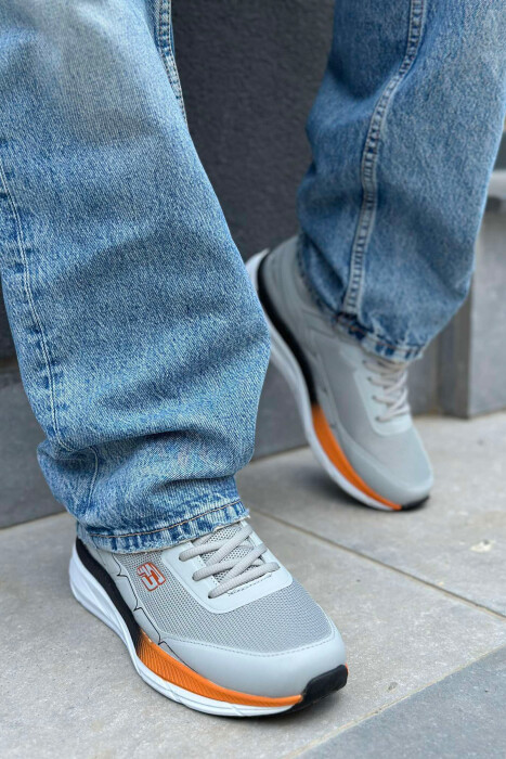 SMALL LOGO PLATFORM MEN SNEAKERS LIGHT GREY/GZ - 5