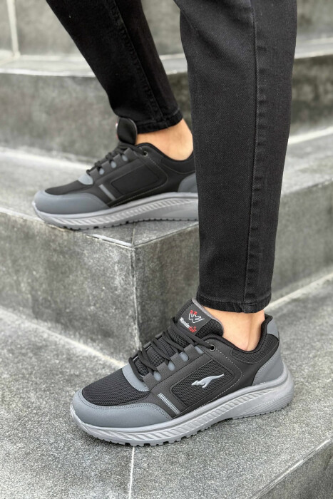 SMALL LOGO PLATFORM SIMPLE MEN SNEAKERS BLACK-GREY/ZEGR - 2