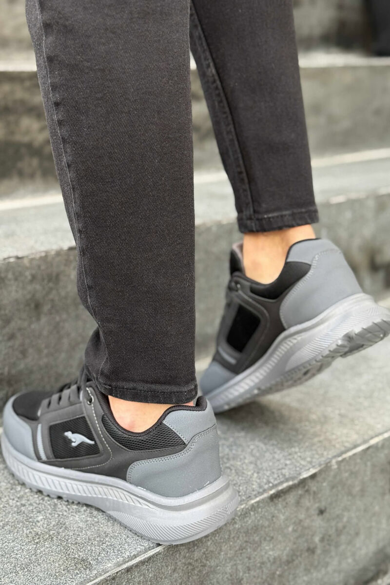 SMALL LOGO PLATFORM SIMPLE MEN SNEAKERS BLACK-GREY/ZEGR - 4