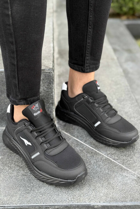 SMALL LOGO PLATFORM SIMPLE MEN SNEAKERS BLACK-WHITE/ZEBA - KLAUDIO FASHION