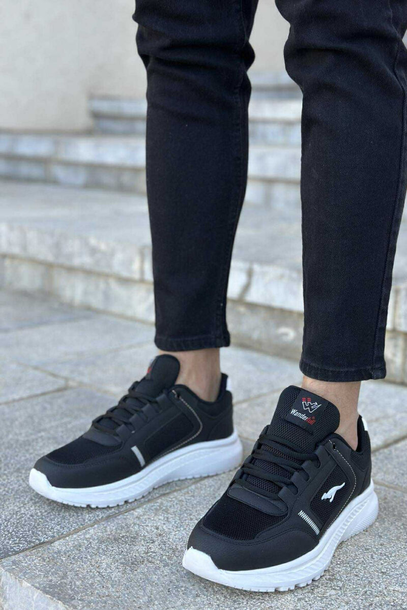 SMALL LOGO PLATFORM SIMPLE MEN SNEAKERS WHITE-BLACK/BAZE - 1