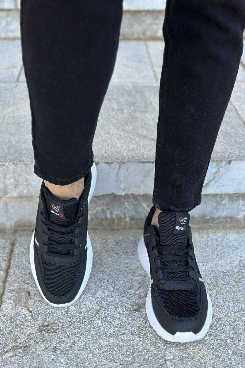 SMALL LOGO PLATFORM SIMPLE MEN SNEAKERS WHITE-BLACK/BAZE - 4