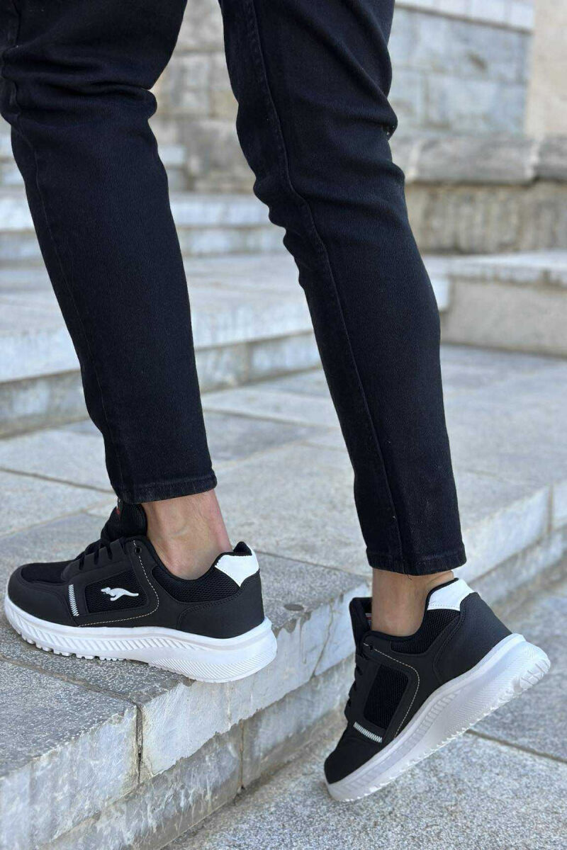 SMALL LOGO PLATFORM SIMPLE MEN SNEAKERS WHITE-BLACK/BAZE - 3