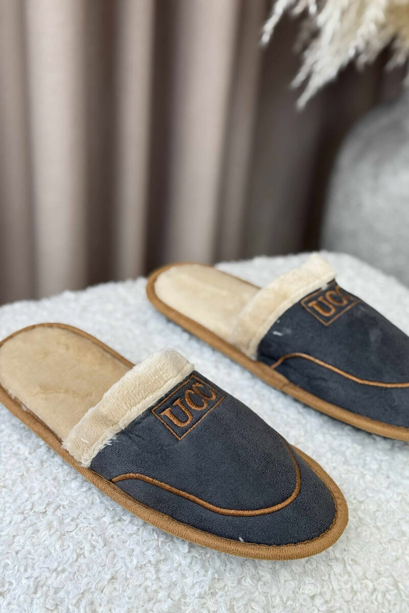 SMALL LOGO SIMPLE MEN SLIPPERS GREY/GRI - 1