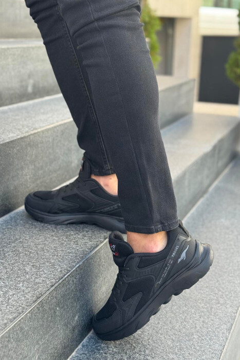 SMALL LOGO SIMPLE MEN SNEAKERS BLACK/ E ZEZE - 4