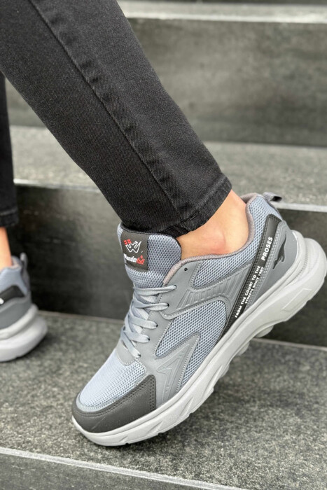 SMALL LOGO SIMPLE MEN SNEAKERS BLACK+DARK GREY/ZEZE+GRI ERRET - 2