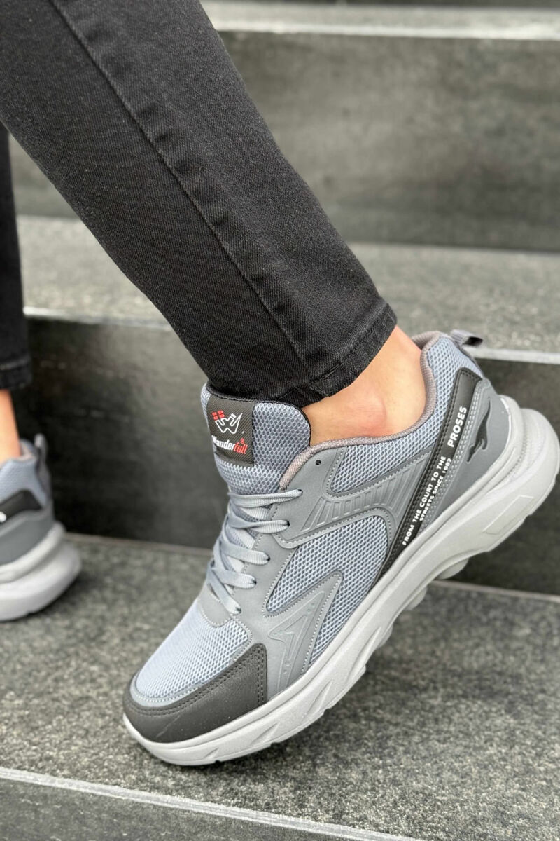 SMALL LOGO SIMPLE MEN SNEAKERS BLACK+DARK GREY/ZEZE+GRI ERRET - 2