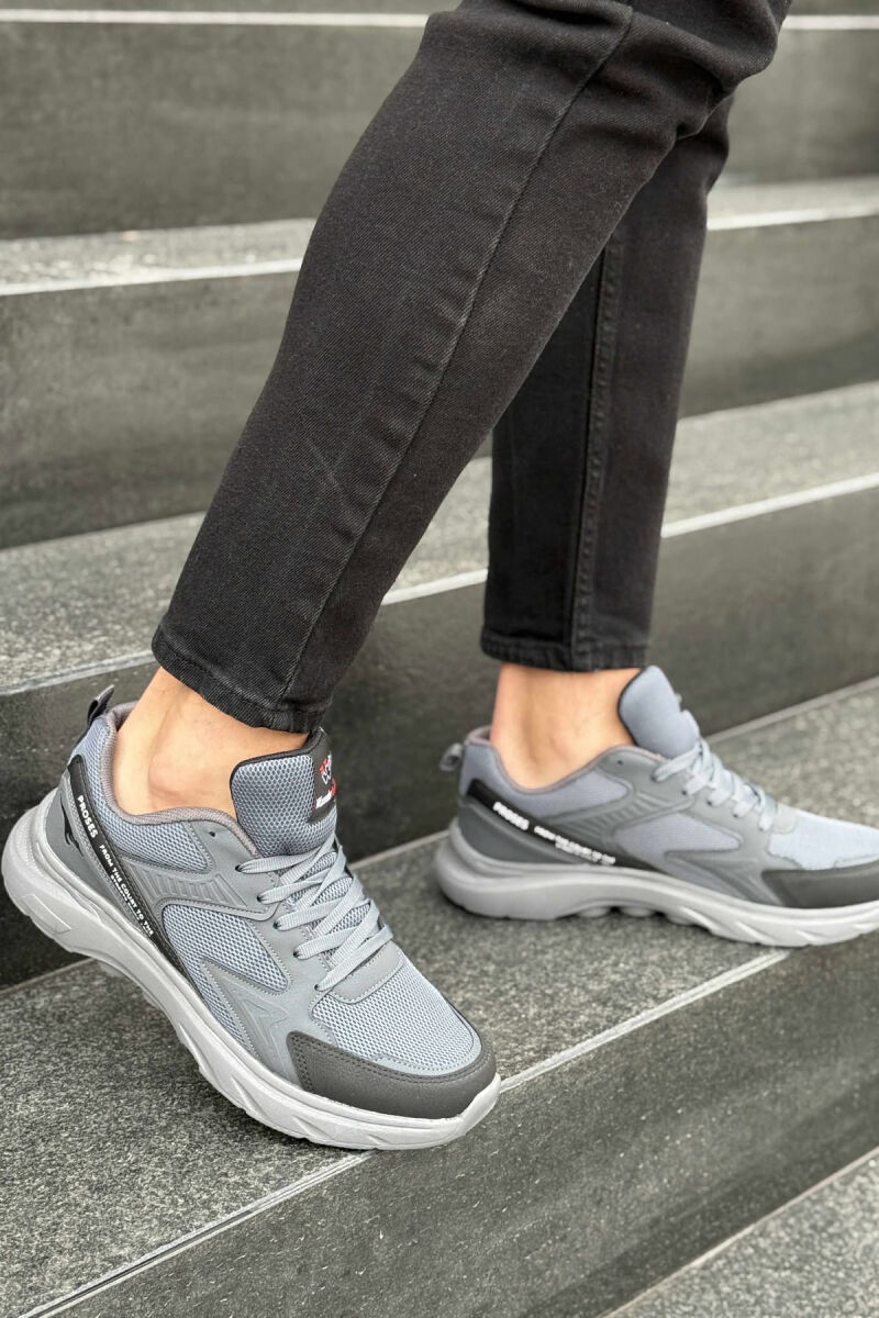 SMALL LOGO SIMPLE MEN SNEAKERS BLACK+DARK GREY/ZEZE+GRI ERRET - 3