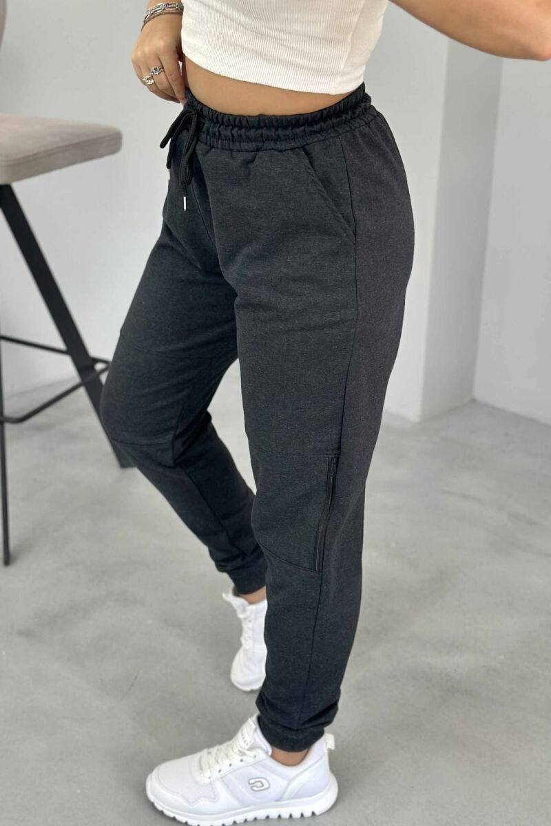 SMALL LOGO SIMPLE WOMEN SWEATPANTS DARK GREY/GEE - 4