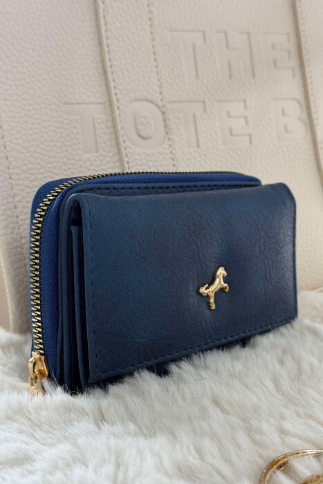 SMALL LOGO SIMPLE WOMEN WALLET BLUE/BLU 