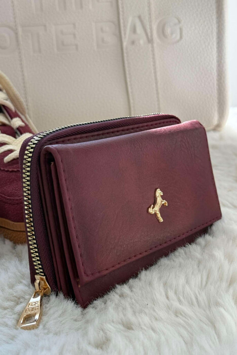 SMALL LOGO SIMPLE WOMEN WALLET BURGUNDY/VISHNJE 