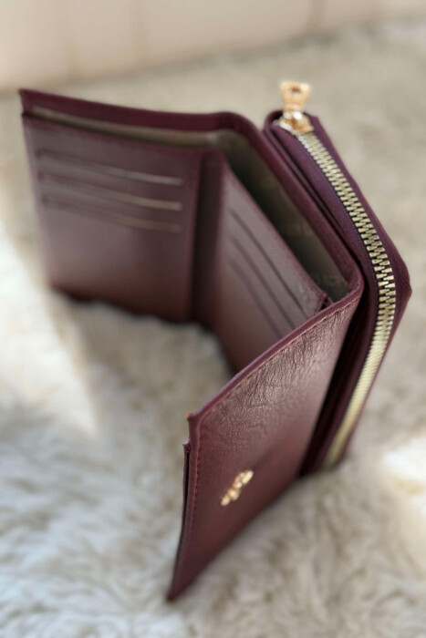 SMALL LOGO SIMPLE WOMEN WALLET BURGUNDY/VISHNJE - 2