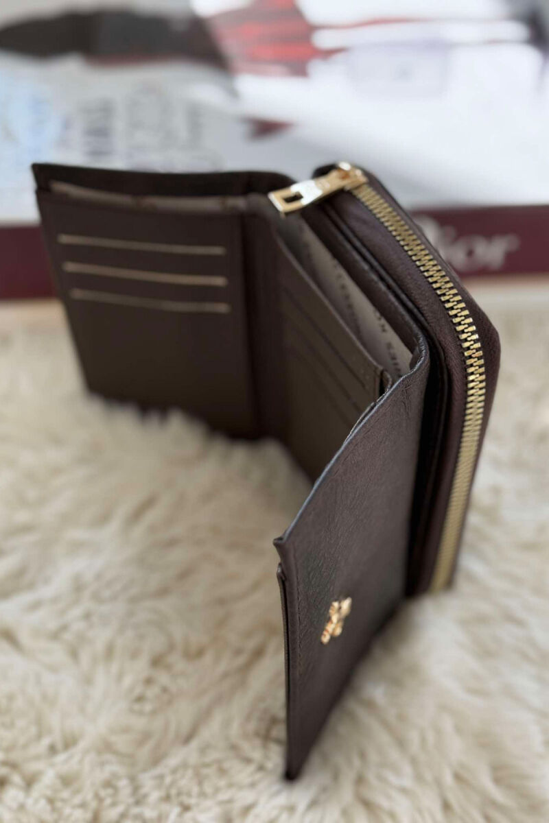 SMALL LOGO SIMPLE WOMEN WALLET DARK BROWN/KAE - 3