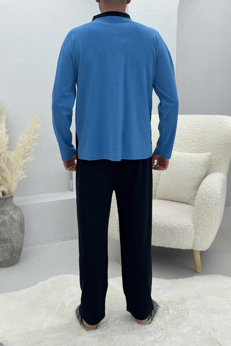 SMALL LOGO SWEATSHIRT+SWEATPANTS MEN PYJAMAS BLUE/BLU - 4