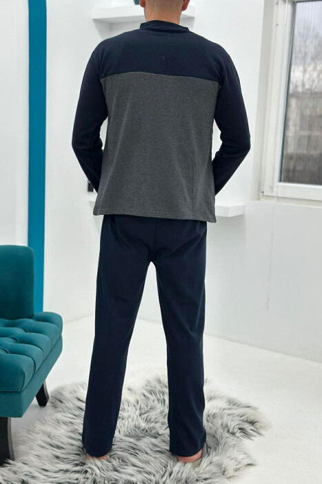 SMALL LOGO SWEATSHIRT+TROUSERS MEN PYJAMAS DARK GREY/GEE - 5
