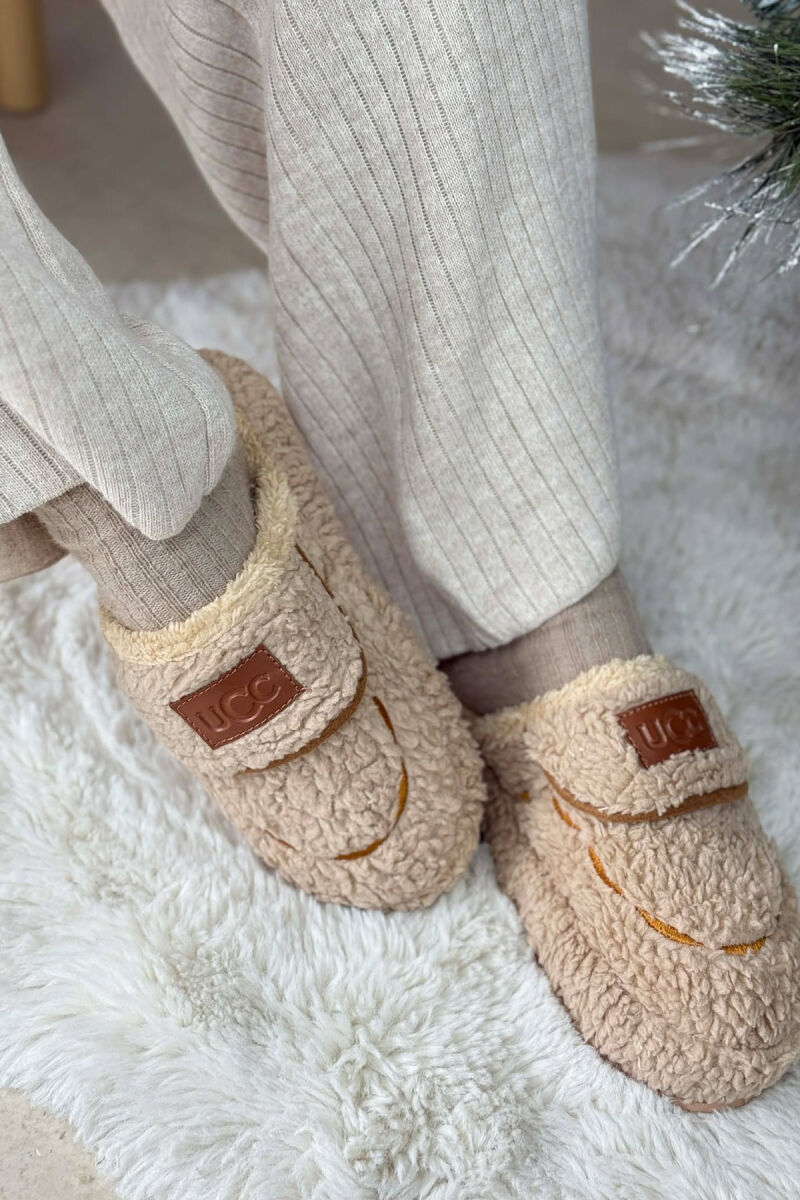 SMALL LOGO TEDDY WOMEN SLIPPERS DARK BEIGE/BEZHE ERRET - 3