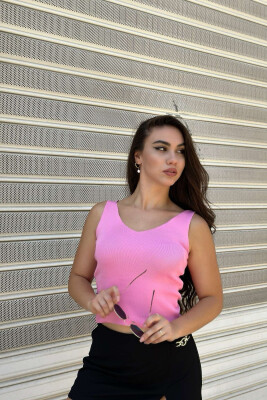 SOFT MATERIAL V-NECK WOMAN TOP PINK/ROZE - 2