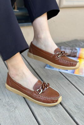 SPACE ONE COLOR WOMAN LOAFERS BROWN/KAFE 