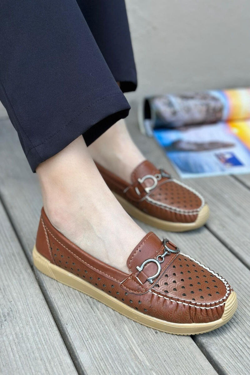 SPACE ONE COLOR WOMAN LOAFERS BROWN/KAFE - 2