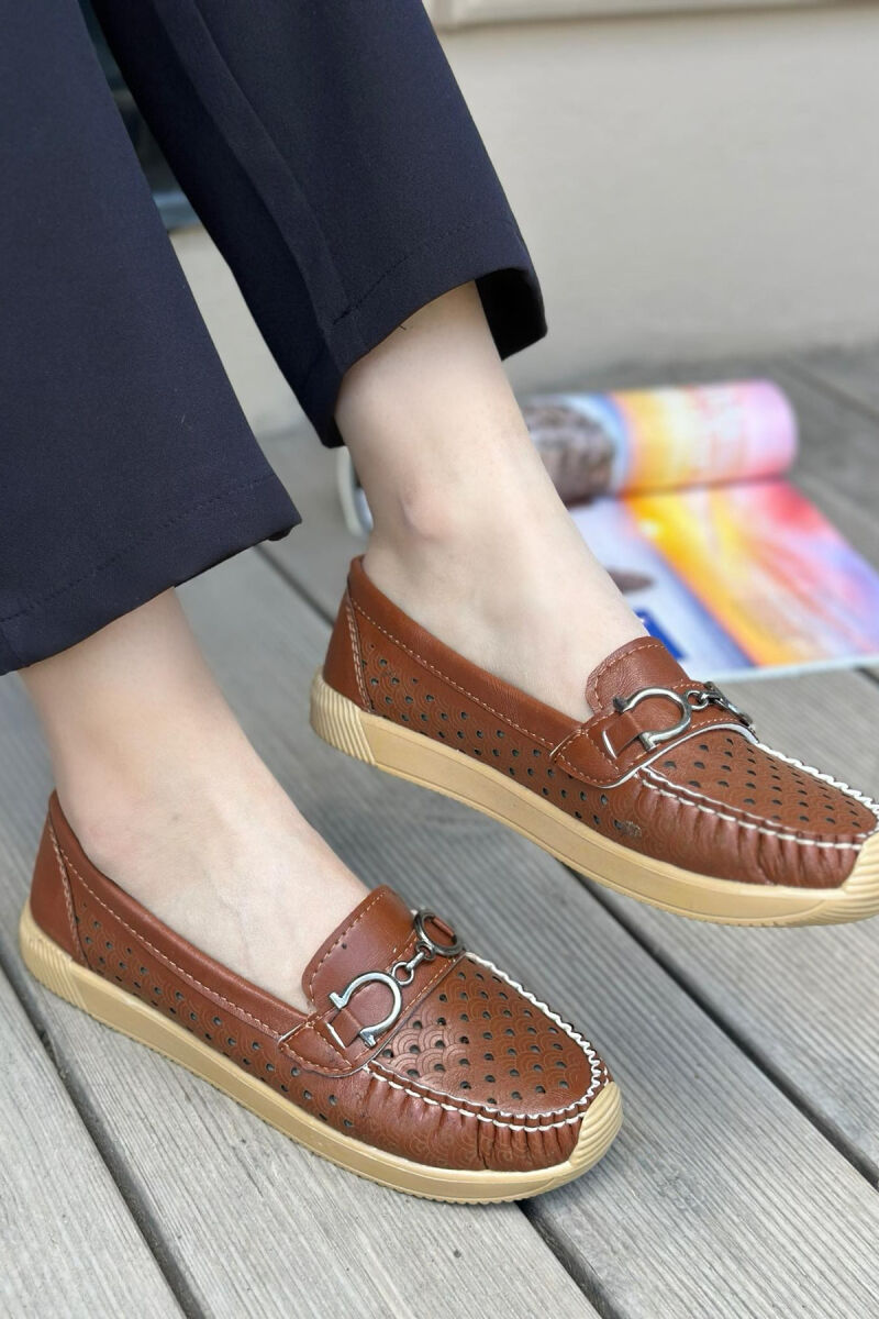 SPACE ONE COLOR WOMAN LOAFERS BROWN/KAFE - 3