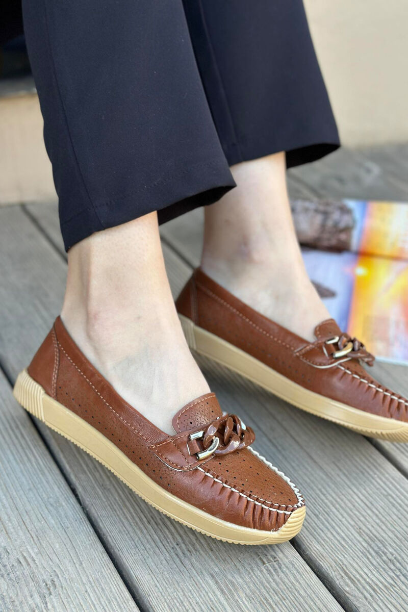 SPACE ONE COLOR WOMAN LOAFERS BROWN/KAFE - 2