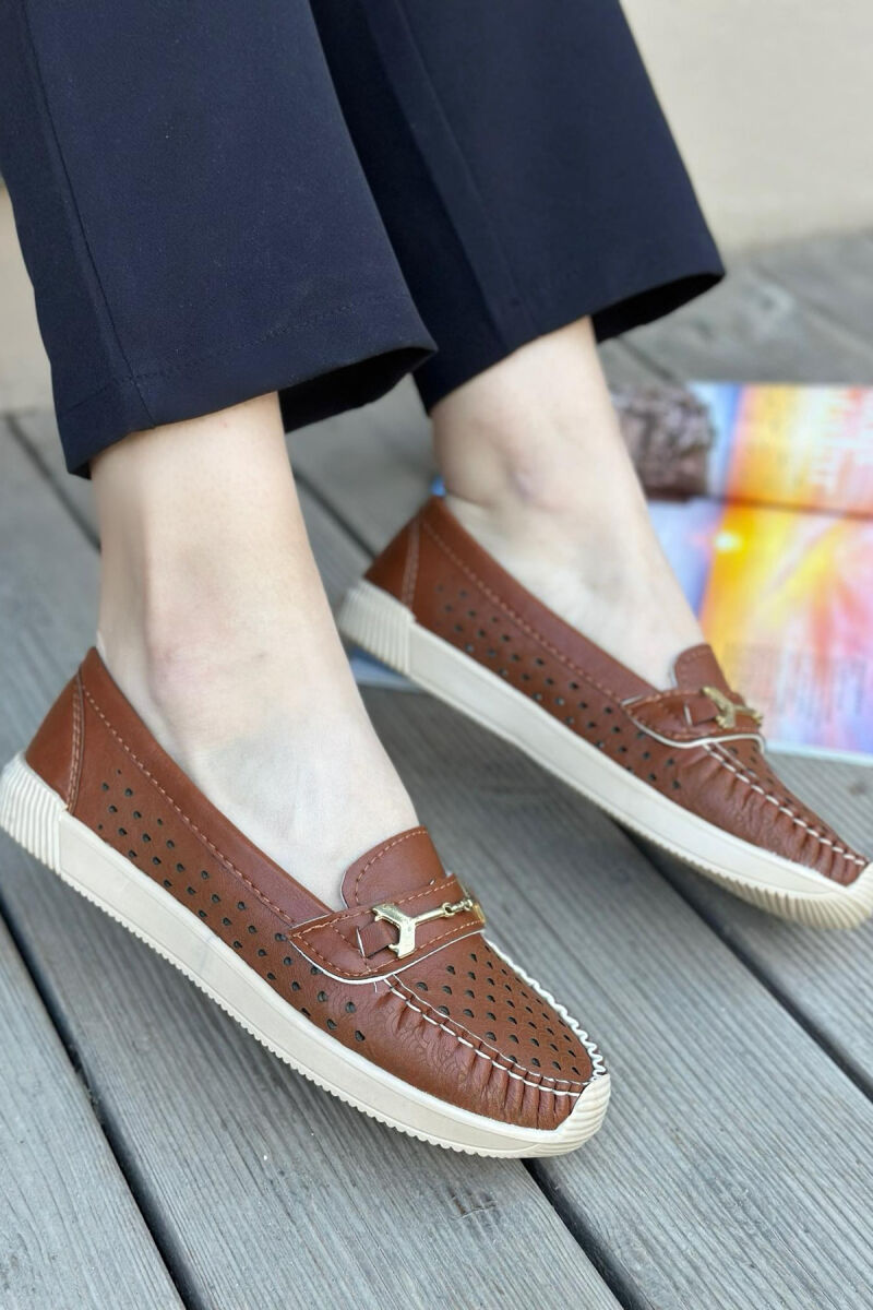 SPACE ONE COLOR WOMAN LOAFERS BROWN/KAFE - 2