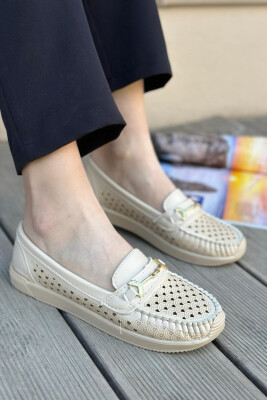 SPACE ONE COLOR WOMAN LOAFERS CREAM/KREM 