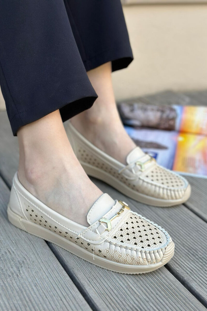 SPACE ONE COLOR WOMAN LOAFERS CREAM/KREM - 1