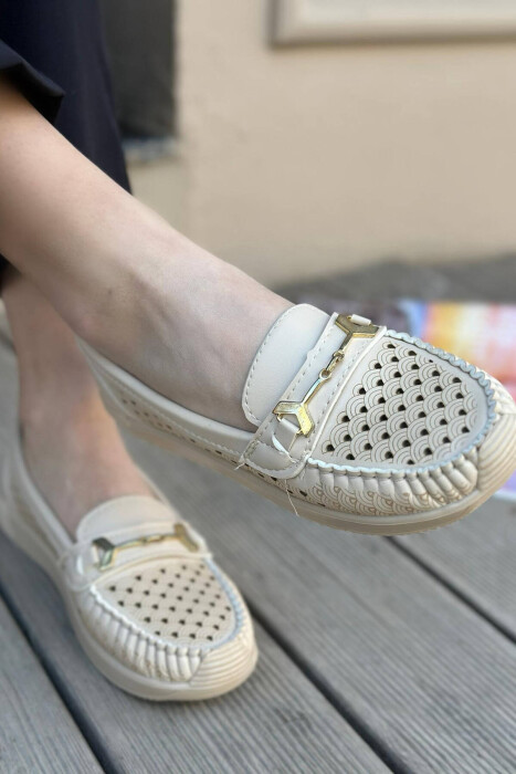 SPACE ONE COLOR WOMAN LOAFERS CREAM/KREM - 2