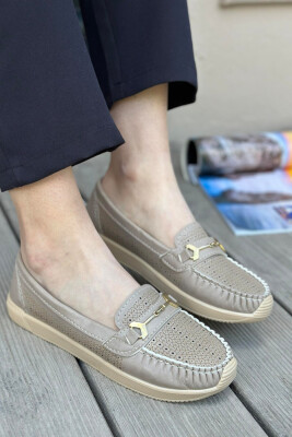 SPACE ONE COLOR WOMAN LOAFERS DARK BEIGE/BEZHE ERRET 