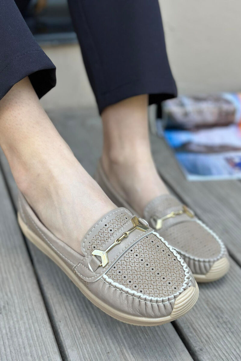 SPACE ONE COLOR WOMAN LOAFERS DARK BEIGE/BEZHE ERRET - 3