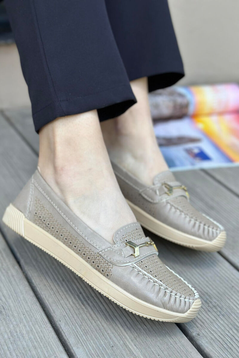 SPACE ONE COLOR WOMAN LOAFERS DARK BEIGE/BEZHE ERRET - 4