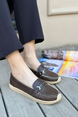 SPACE ONE COLOR WOMAN LOAFERS DARK BROWN/KAE 