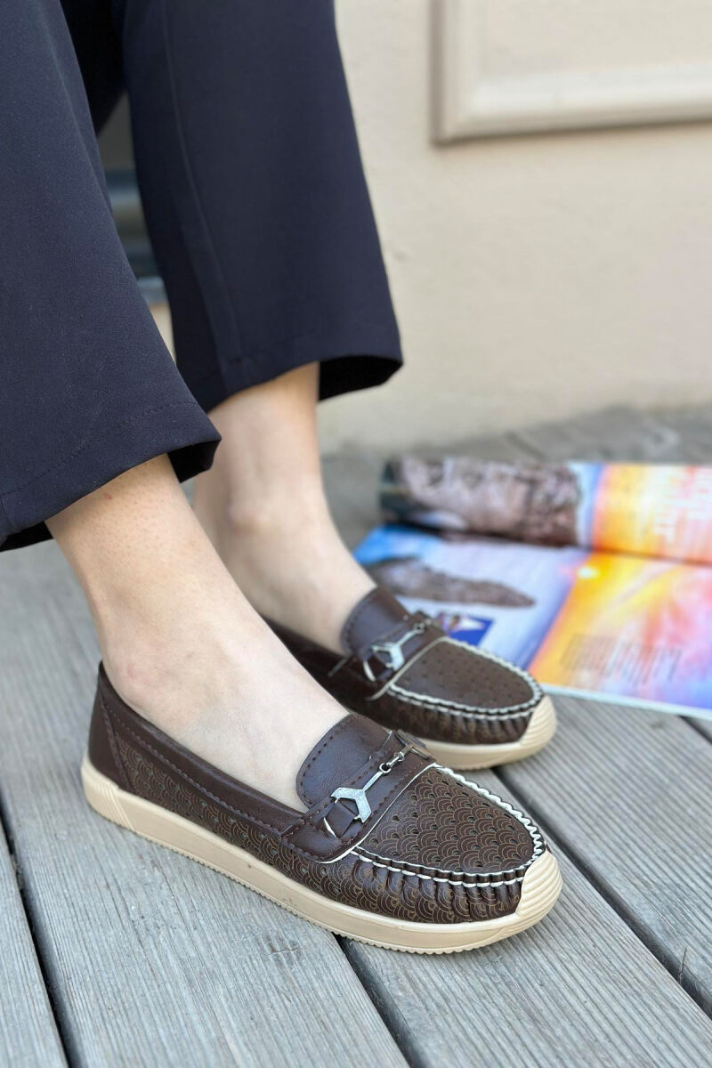 SPACE ONE COLOR WOMAN LOAFERS DARK BROWN/KAE - 1