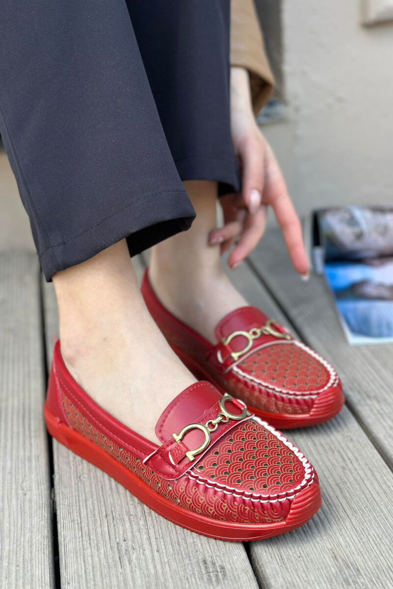 SPACE ONE COLOR WOMAN LOAFERS RED/E KUQE - 1