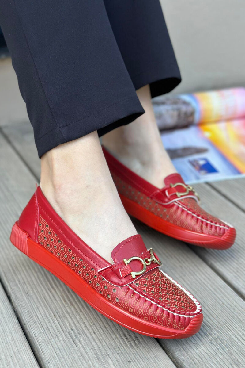 SPACE ONE COLOR WOMAN LOAFERS RED/E KUQE - 3