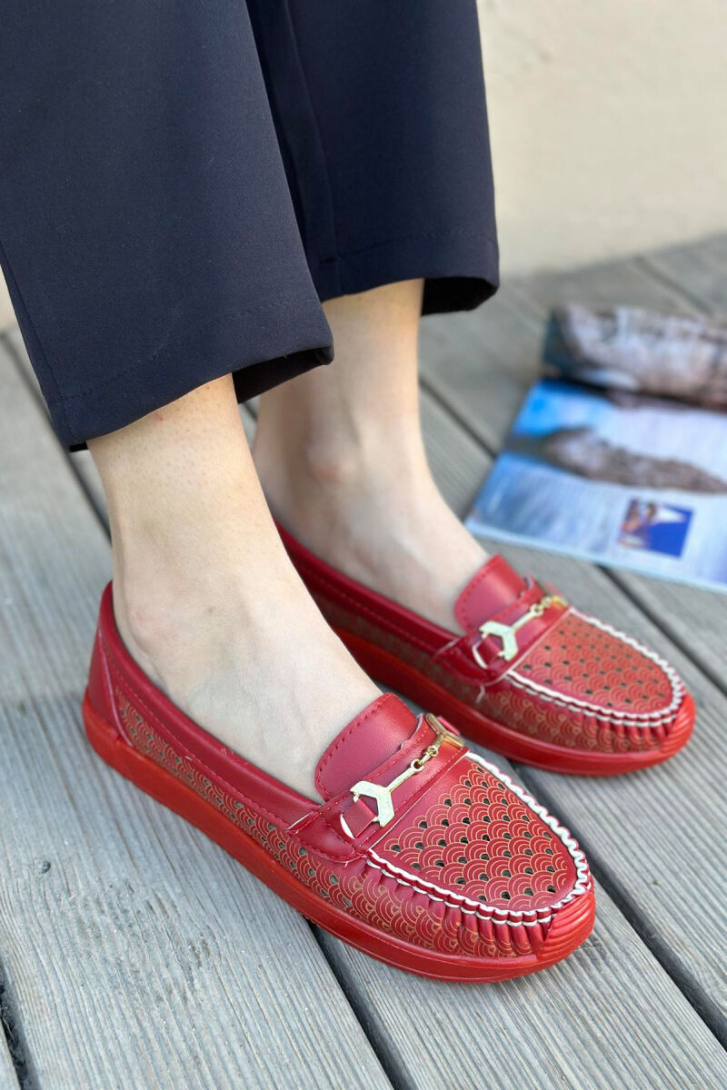 SPACE ONE COLOR WOMAN LOAFERS RED/E KUQE - 3