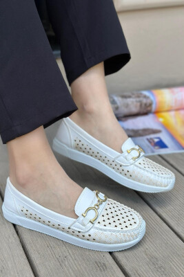 SPACE ONE COLOR WOMAN LOAFERS WHITE-E BARDHE 